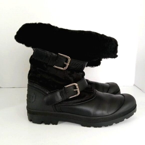COACH Holiway Signature Snow Rain Boot in Black Canvas Women's Size 9.5 - Picture 7 of 14